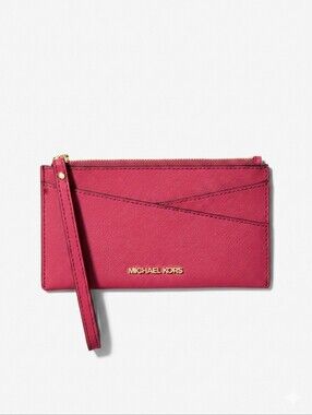Michael Kors Fuchsia Saffiano Wristlet Card Case